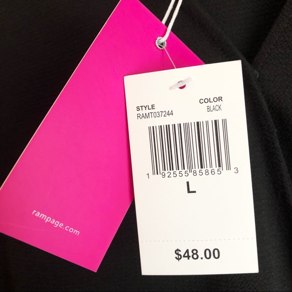 NWT Rampage Black Surplice V-Neck Long Sleeve Bodysuit Large - Picture 6 of 16